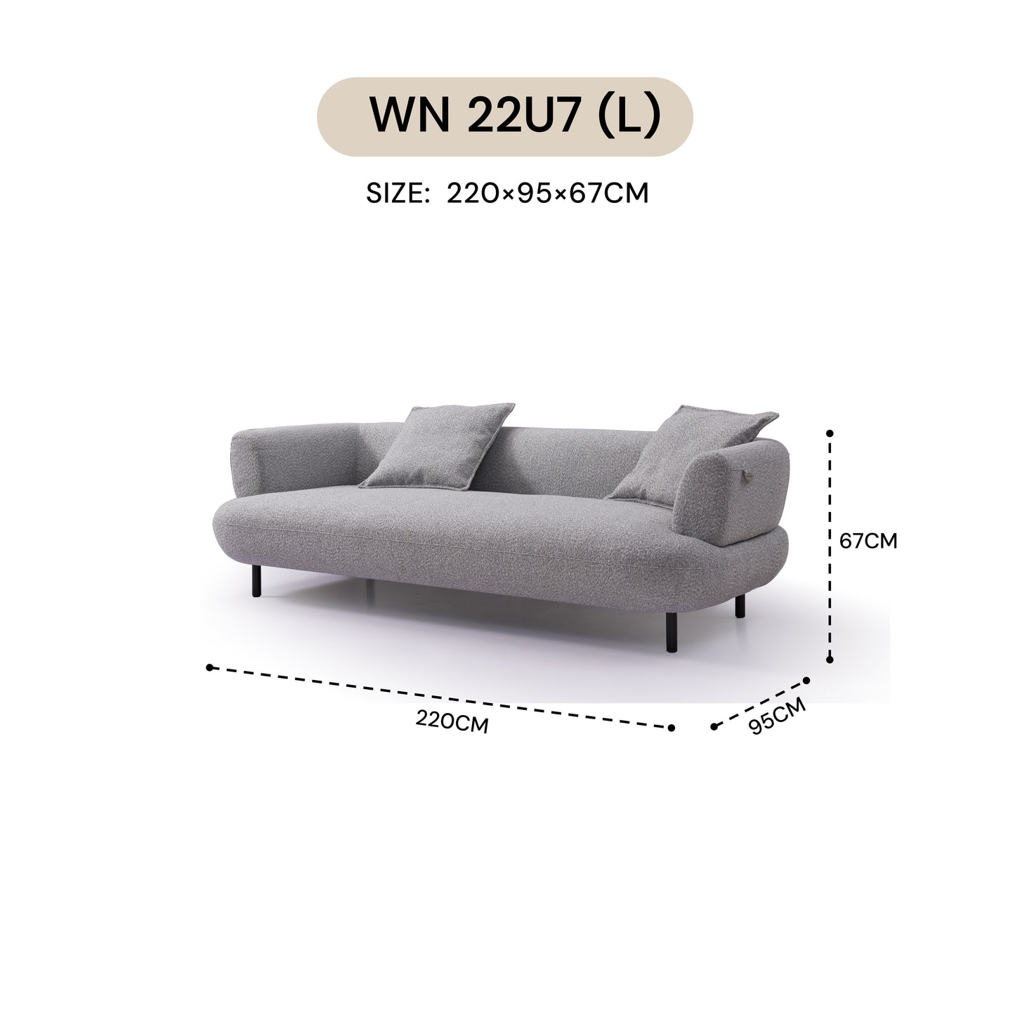 MASAKINI 3-SEATER SOFA WN 22U7