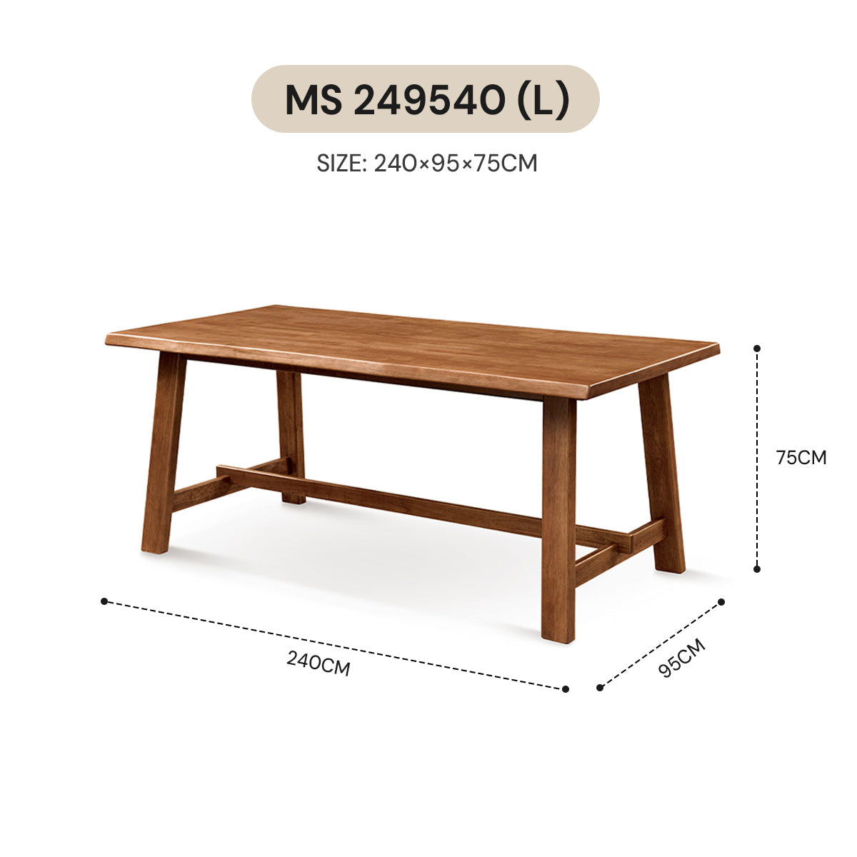 WABI SABI DINING TABLE MS 168540 (L) / MS 189040 (L) / MS 209540 (L) / MS 229540 (L) / MS 249540 (L) / FJ 168540 (L) / FJ 189040 (L) / FJ 209540 (L) / FJ 229540 (L) / FJ 249540 (L)