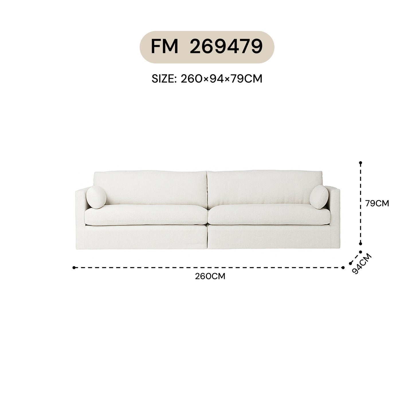MASAKINI 3-SEATER FABRIC SOFA FM 219479 / FM 249479 / FM 269479