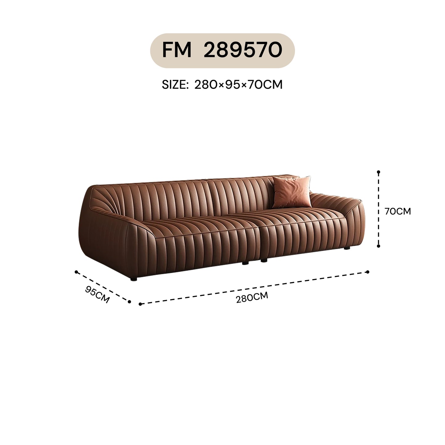 MASAKINI 3-SEATER LEATHER SOFA MK 249570 / MK 269570 / MK 289570