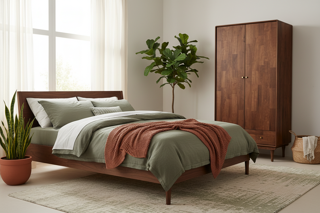 How to Create a Calm Bedroom with Natural Wood Furniture?