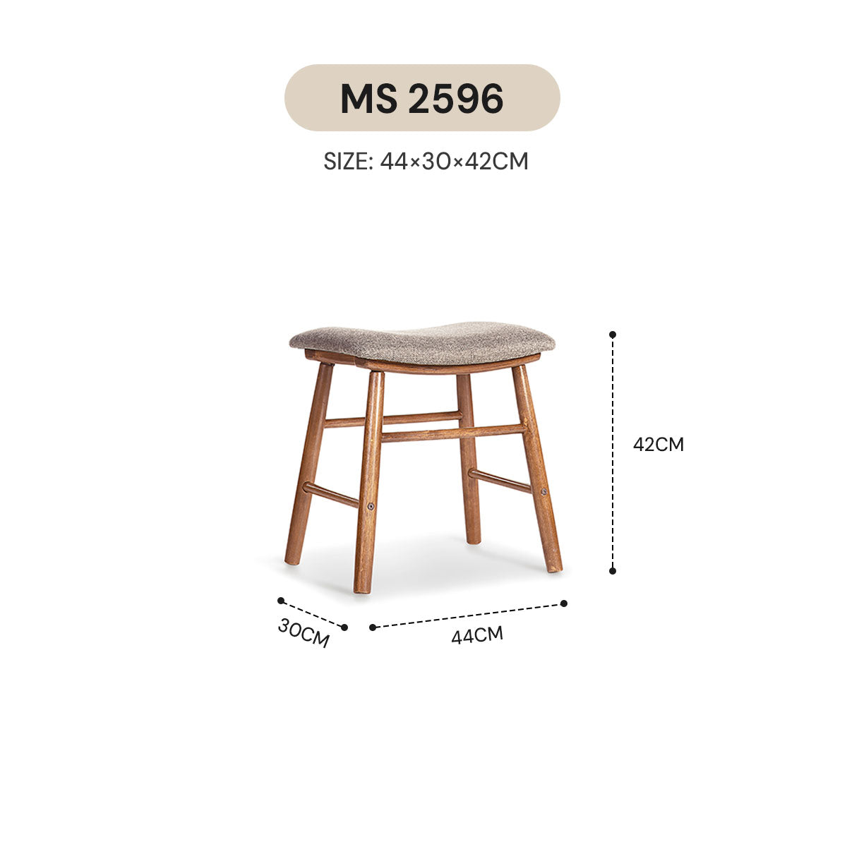 WABI SABI DRESSING STOOL MS 2596