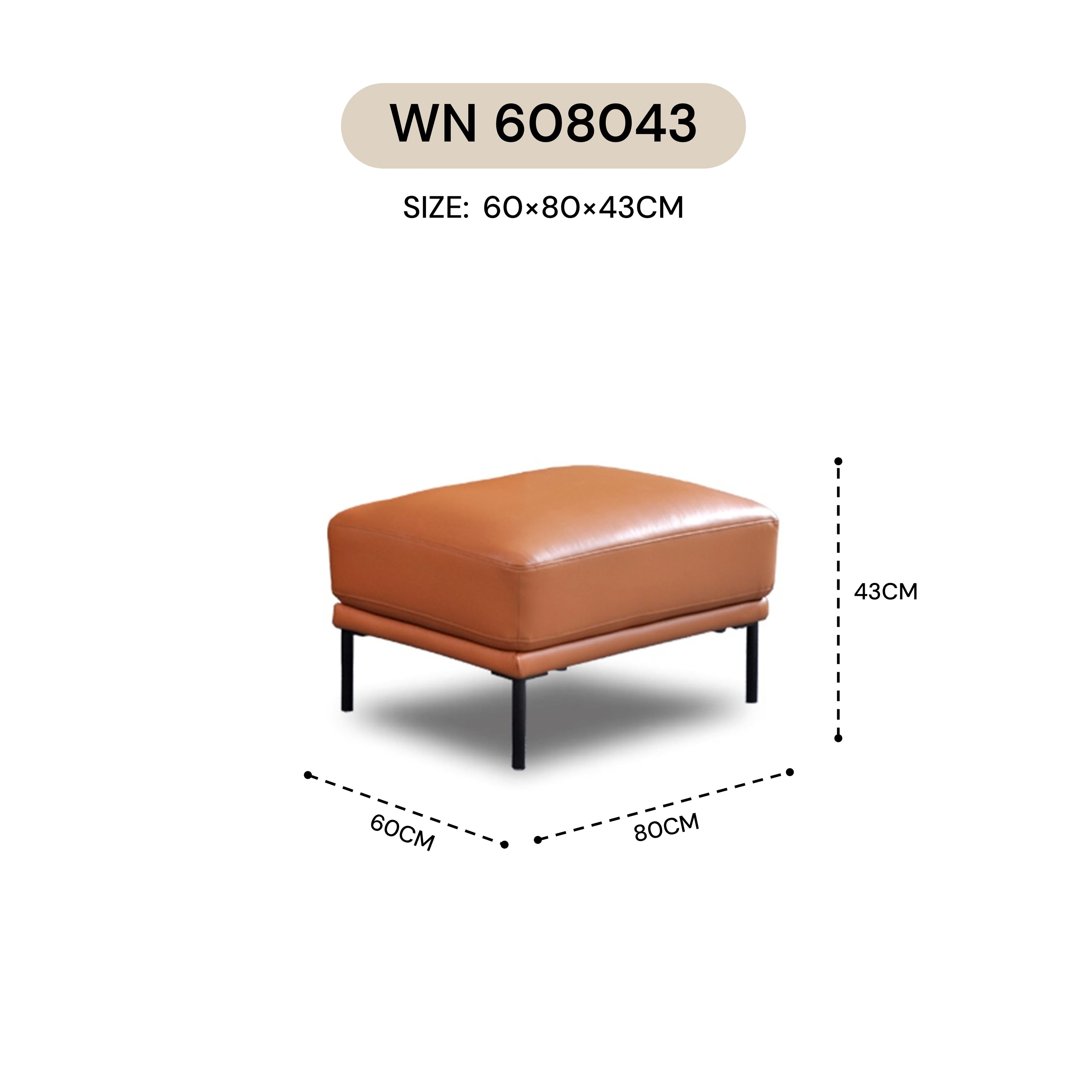 MASAKINI OTTOMAN LEATHER WN 608043