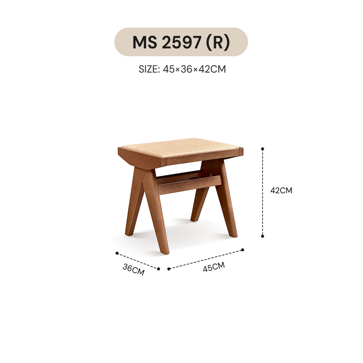 WABI SABI DRESSING STOOL MS 2597 (R)