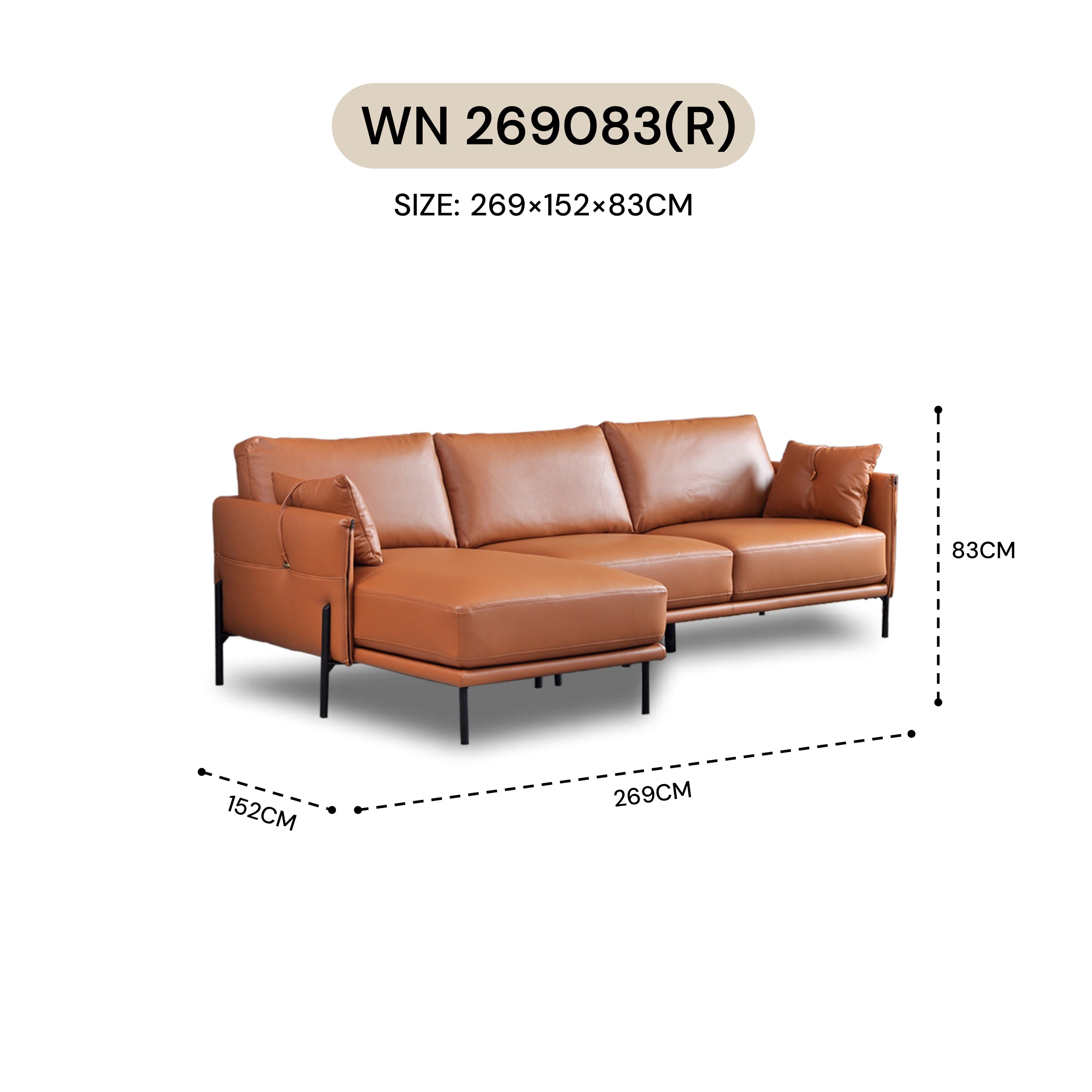 MASAKINI L SHAPE LEATHER  SOFA