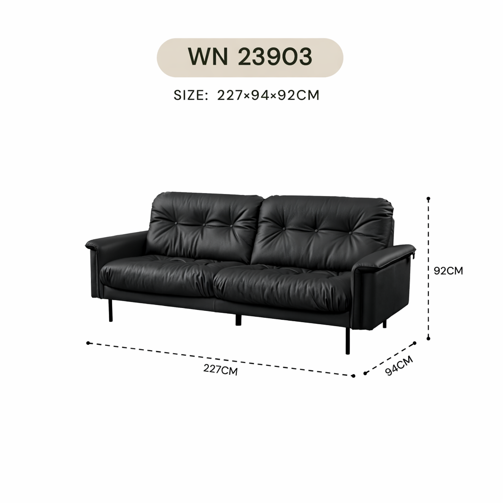 MASAKINI 3-SEATER LEATHER SOFA