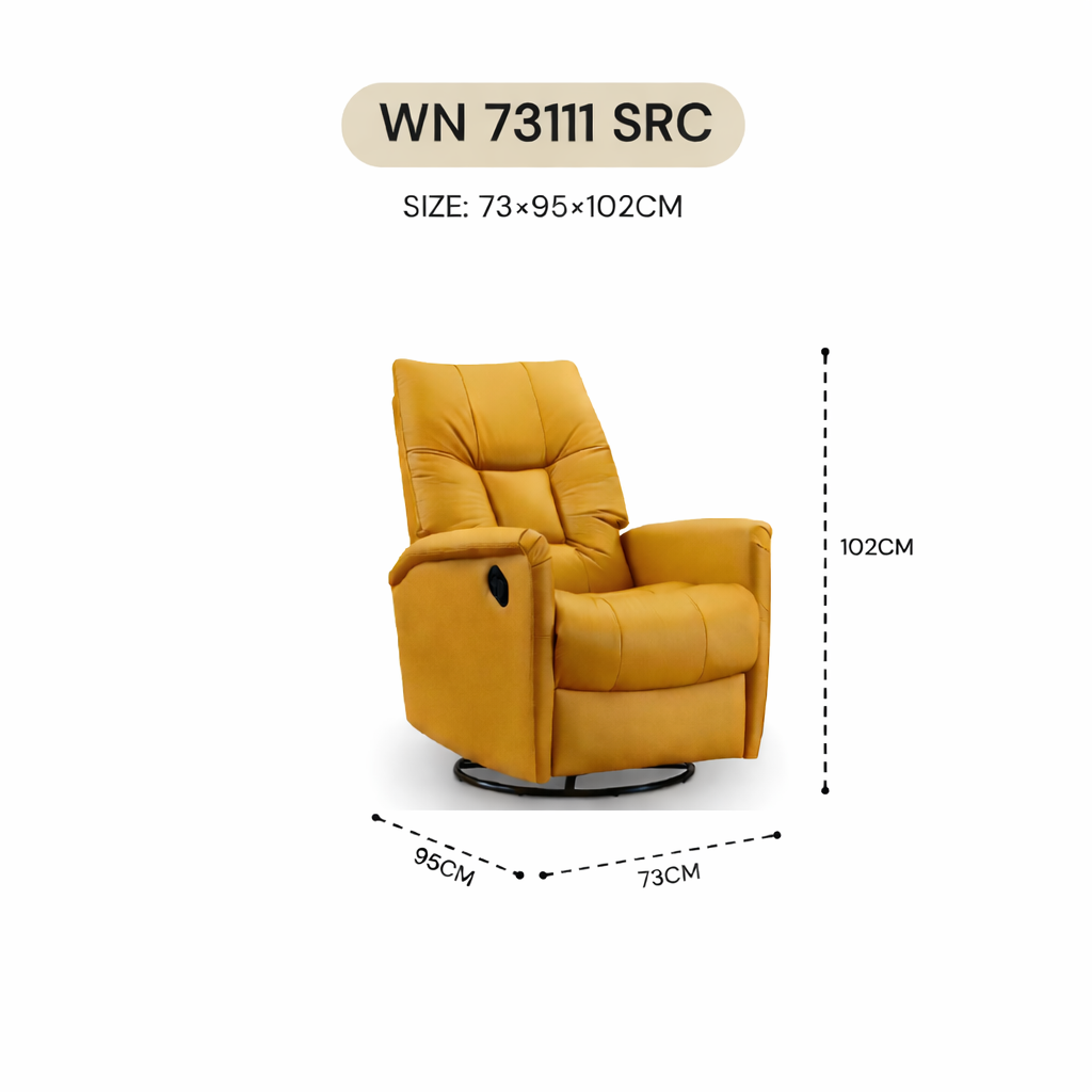 MASAKINI RECLINER LEATHER SOFA WN 73111 SRC