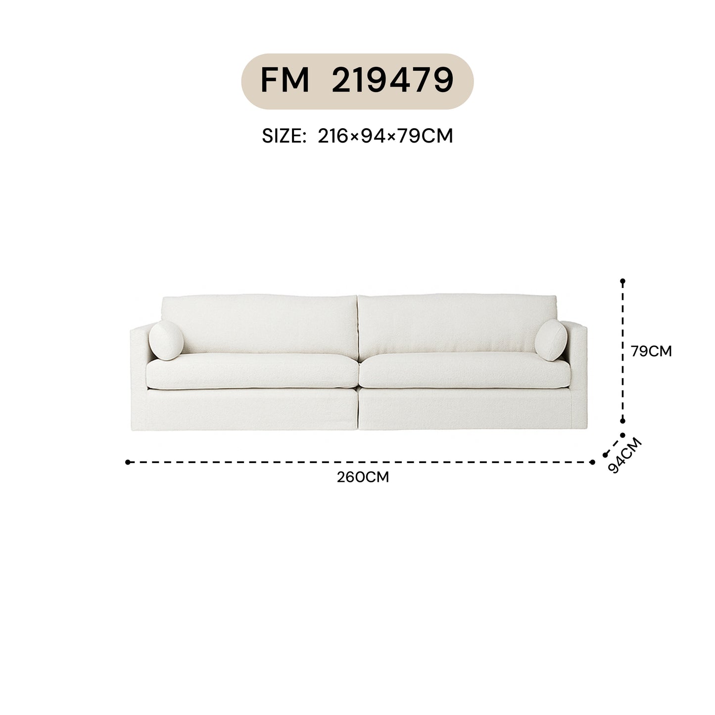 MASAKINI 3-SEATER FABRIC SOFA FM 219479 / FM 249479 / FM 269479