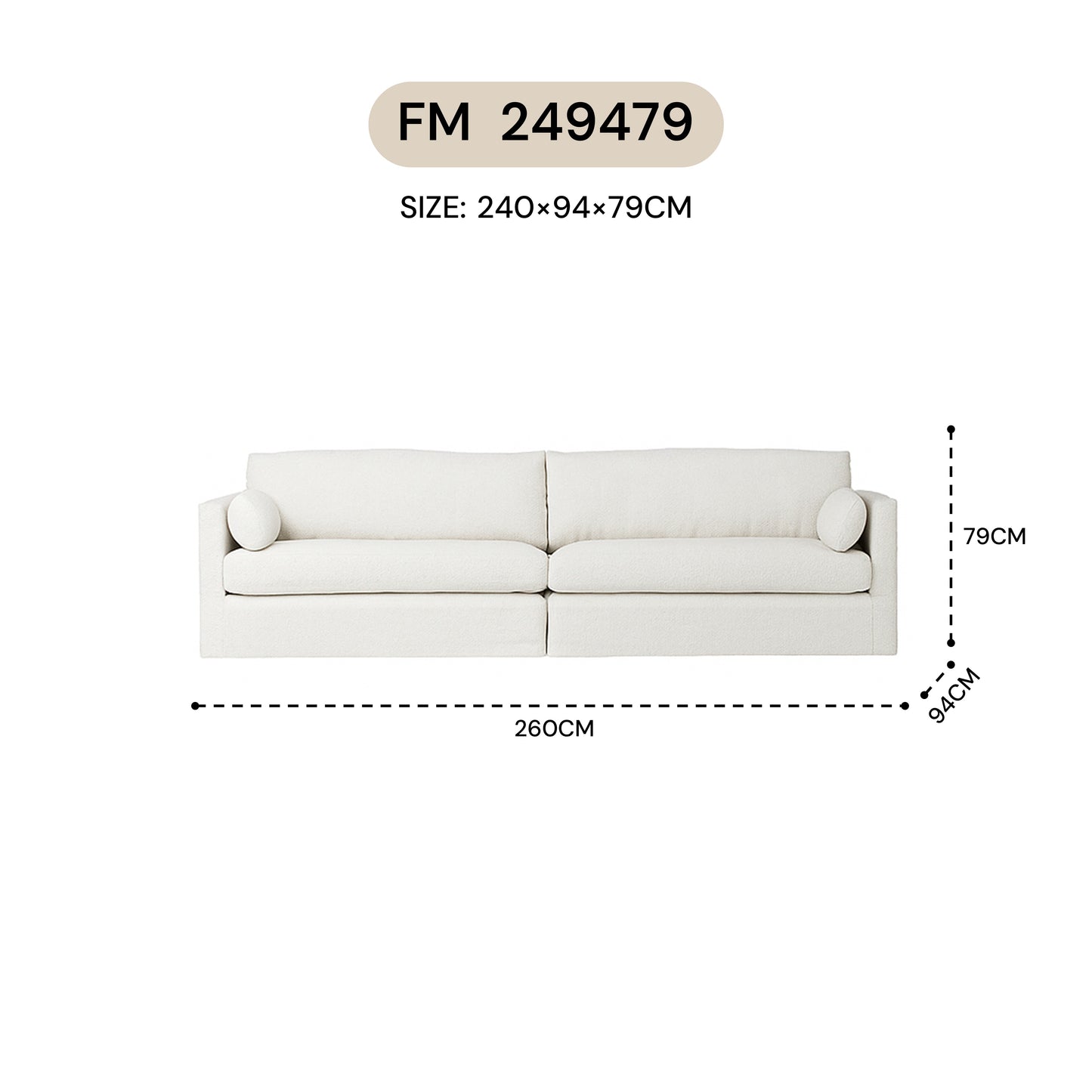MASAKINI 3-SEATER FABRIC SOFA FM 219479 / FM 249479 / FM 269479