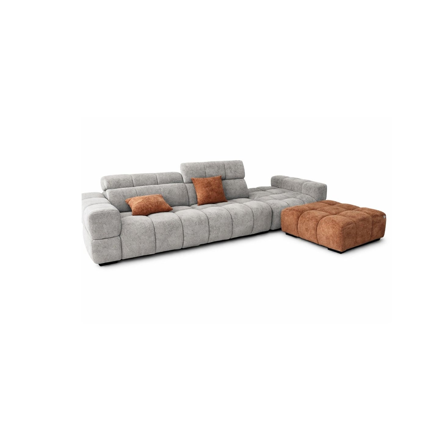 MASAKINI 3-SEATER FABRIC SOFA + OTTOMAN MK 33804 + MK 911145