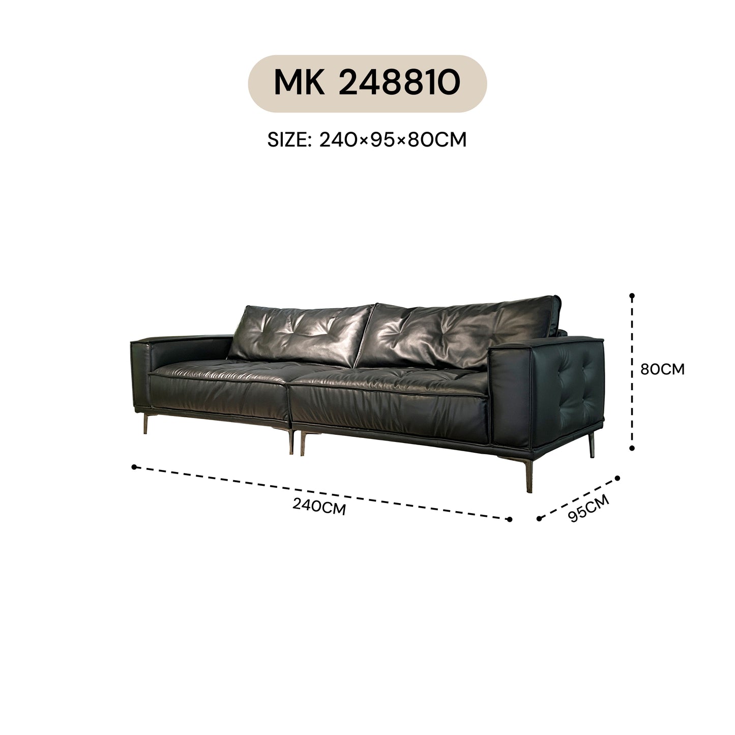 MASAKINI 3-SEATER LEATHER  SOFA MK 248810