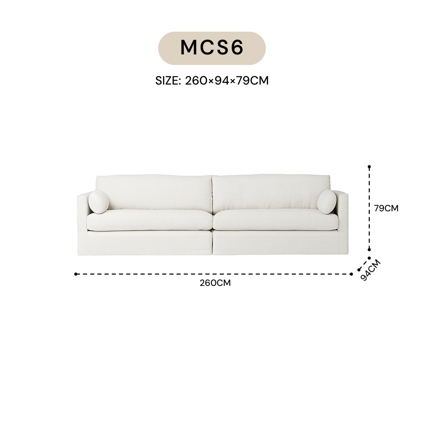 MASAKINI 3-SEATER FABRIC SOFA MCS6