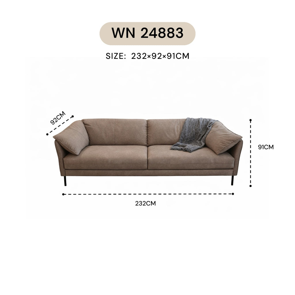 MASAKINI 3-SEATER LEATHER SOFA