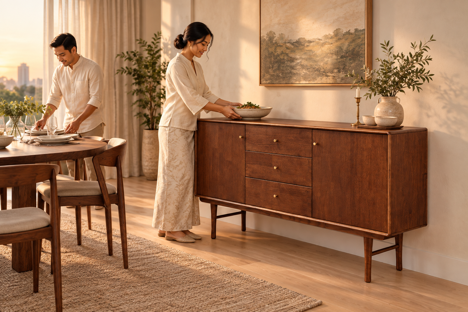 ARKED MK 1591-1 server cabinet in an elegant dining room
