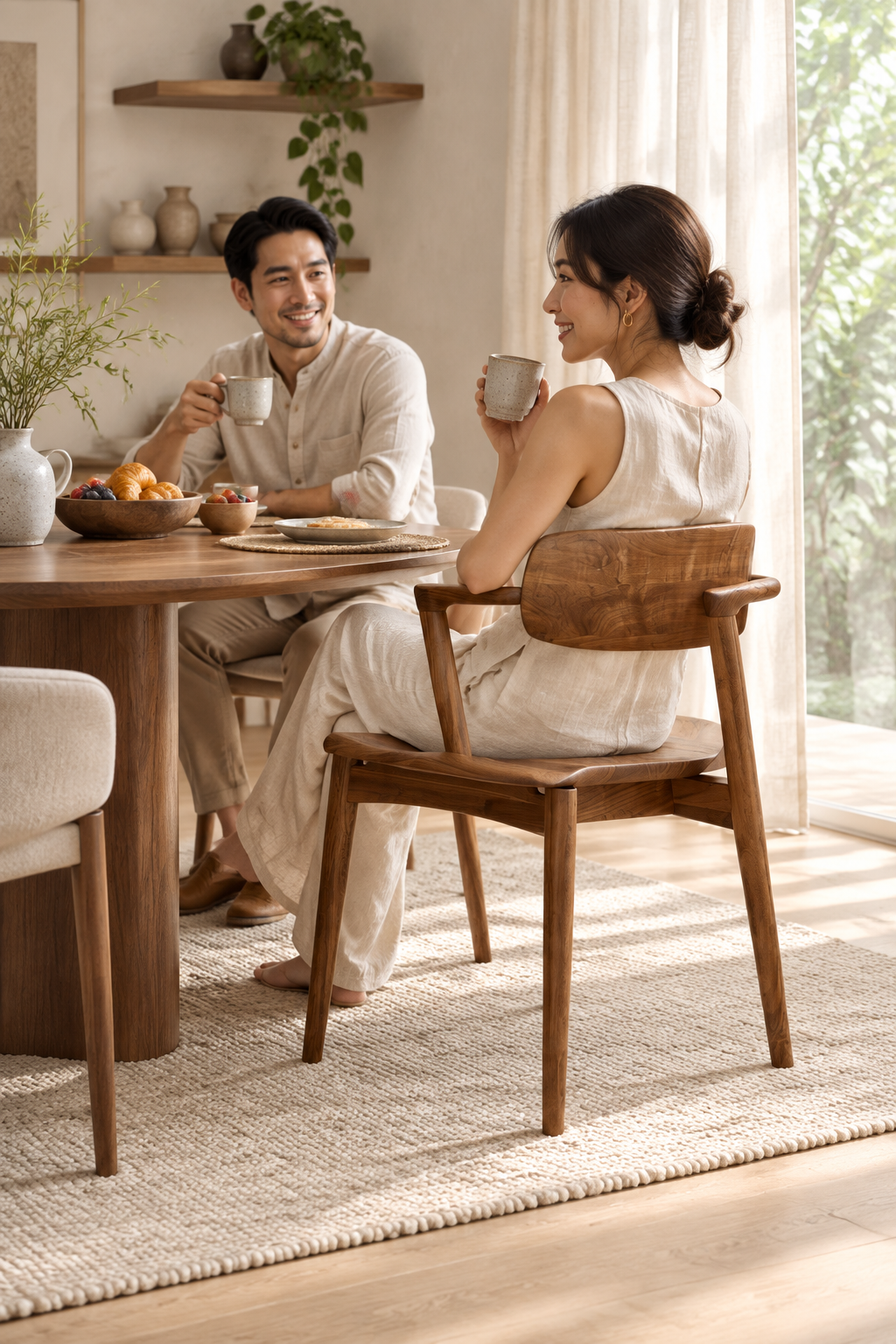 ARKED MK 2206-2 dining chair in a warm breakfast setting