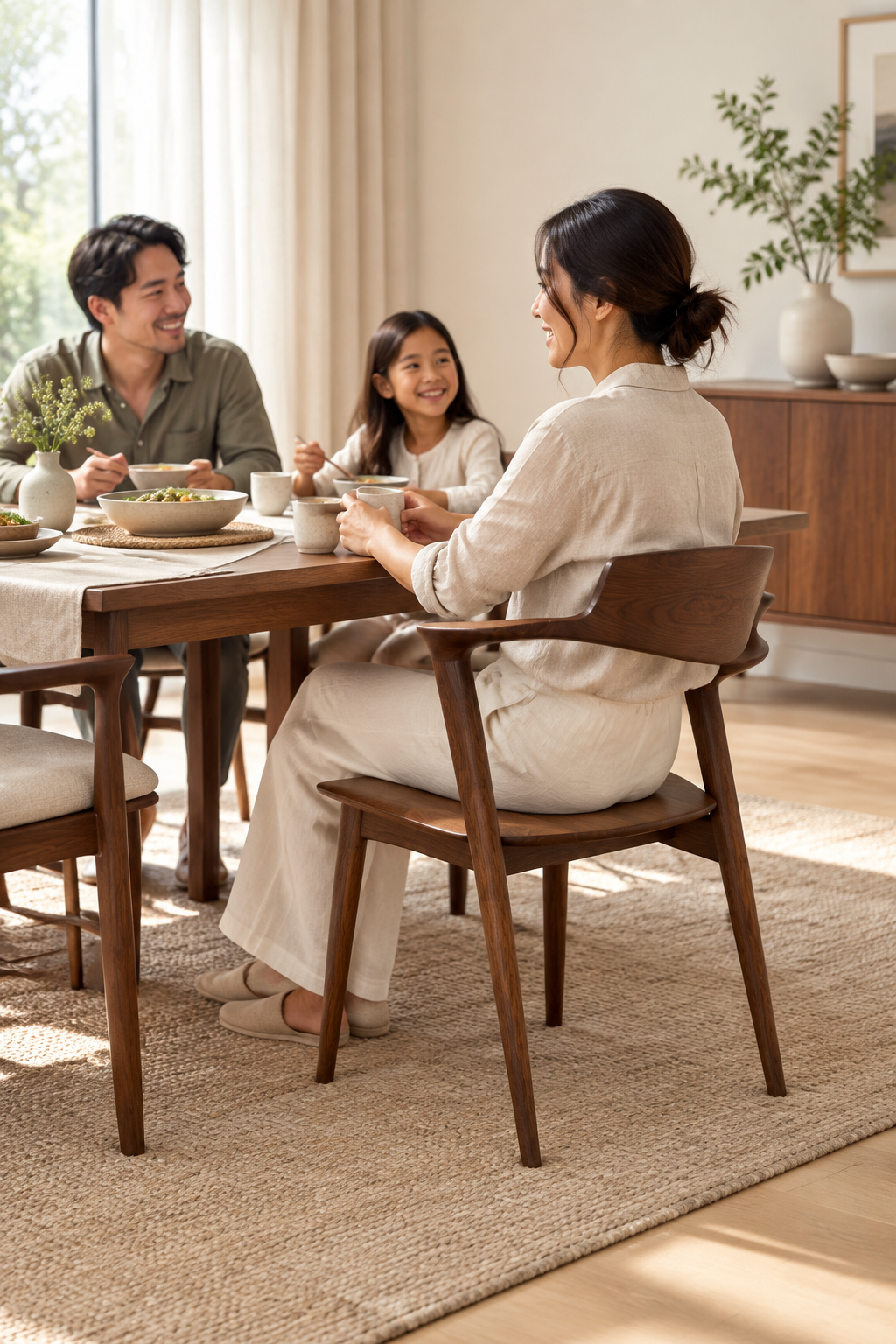 ARKED MK 2208 dining chair in a relaxed family dining room
