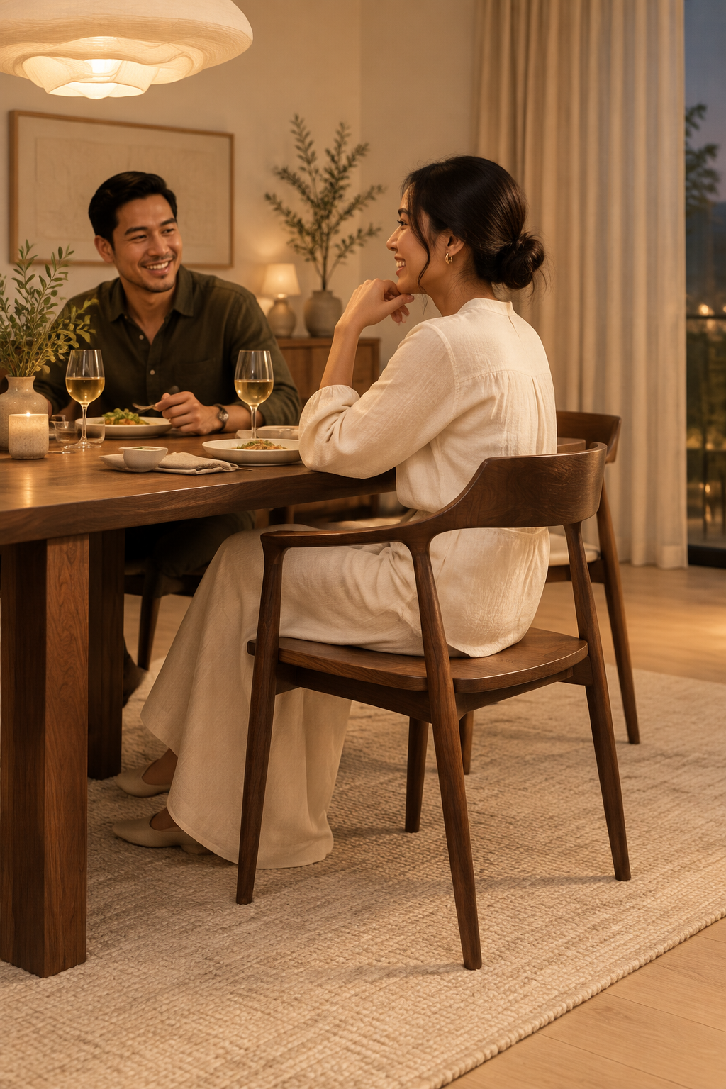 ARKED MK 2210 dining chair in a sophisticated dinner setting