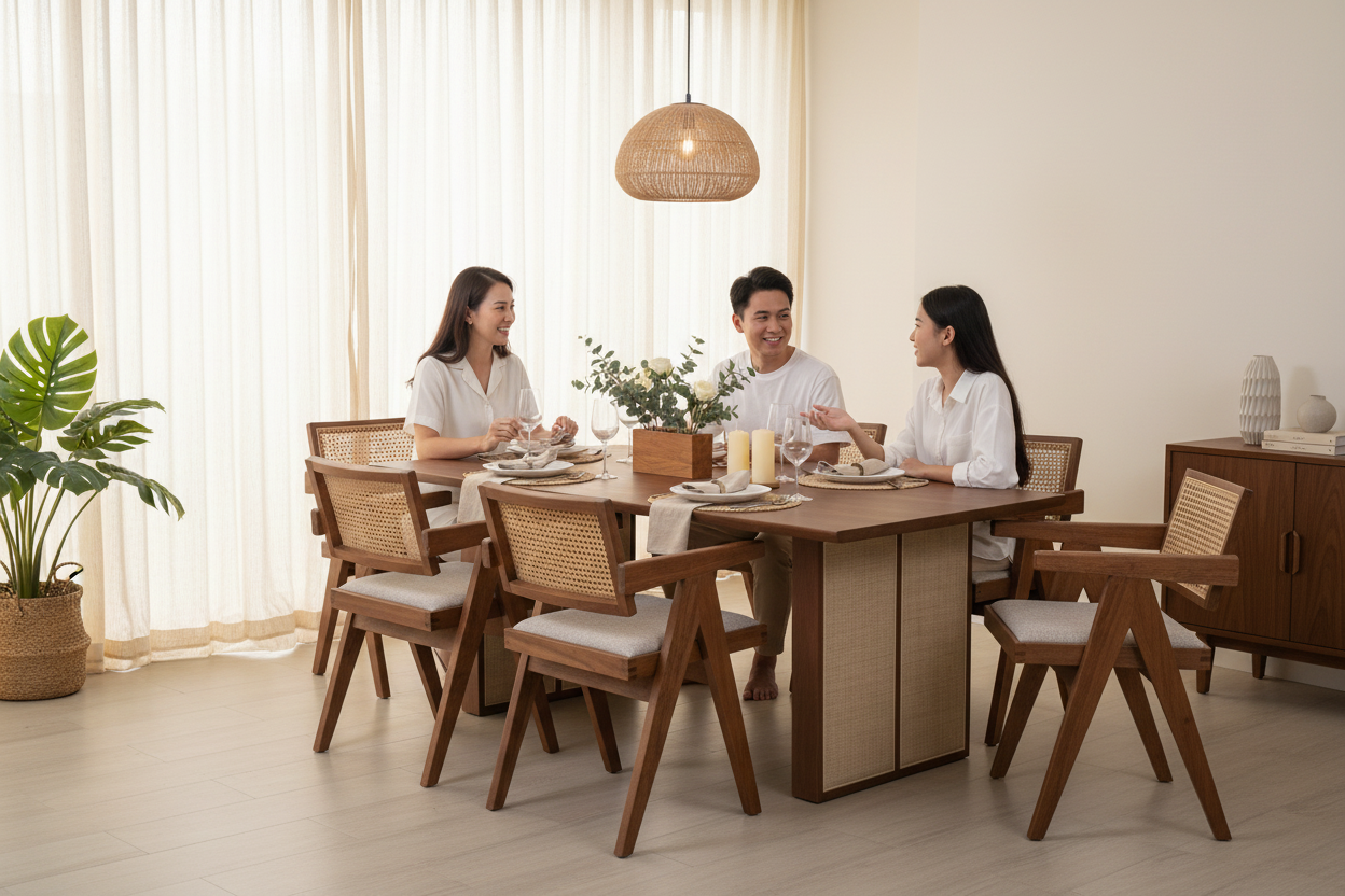 BATANG CHAIR FJ 2752-3 (R) with BATANG DINING TABLE Lifestyle