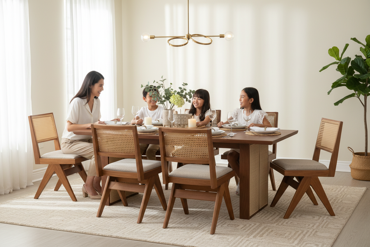 BATANG CHAIR FJ 2753-3 (R) with BATANG DINING TABLE Lifestyle