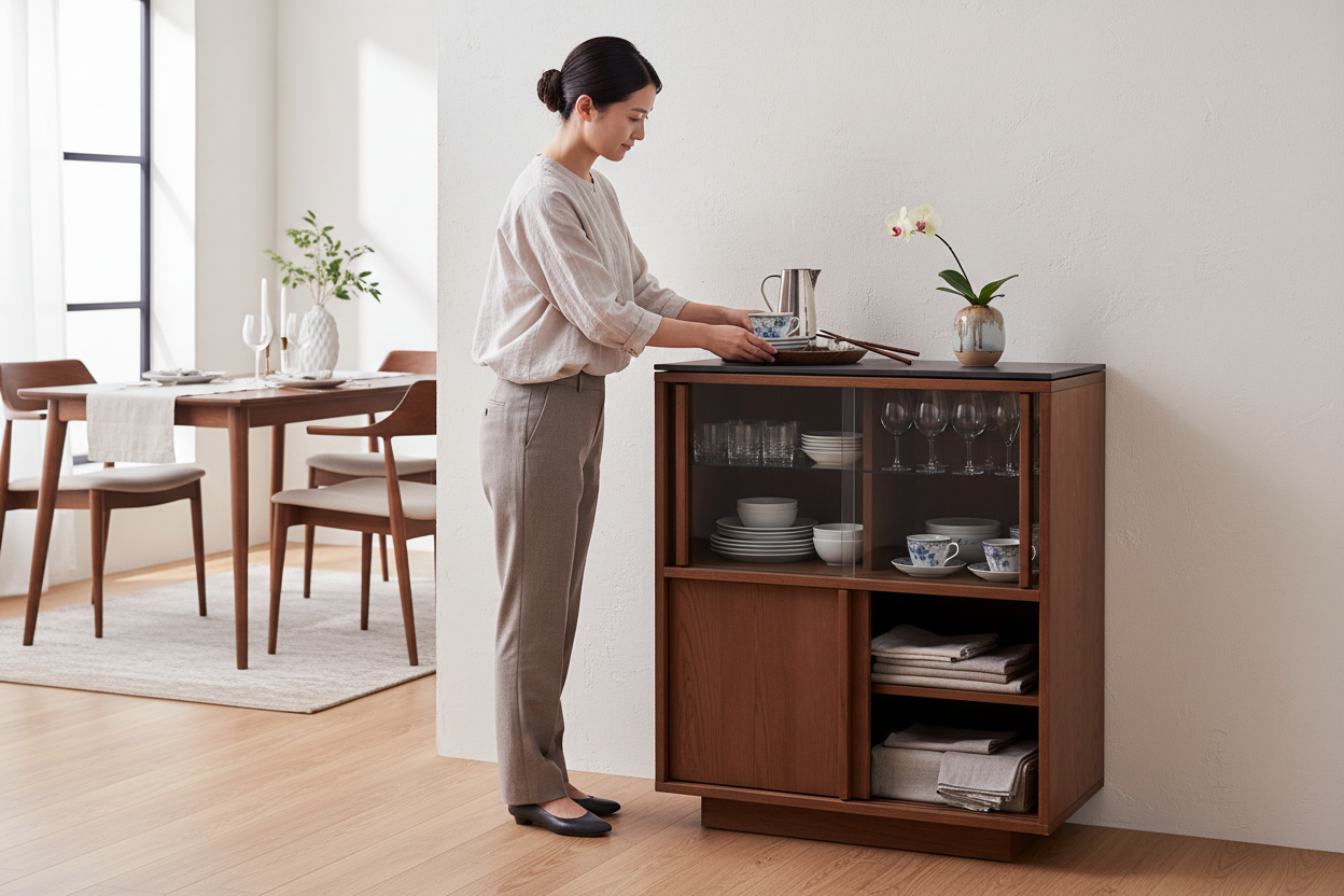 Cabinet with dishware display