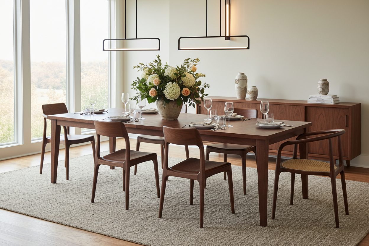 Dining Room with Arked Chairs
