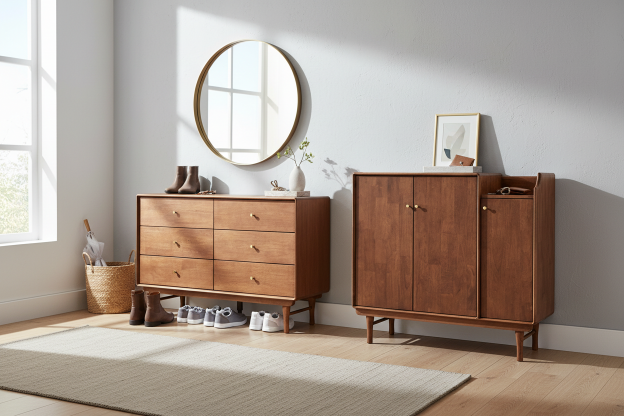 Entryway with Arked Storage