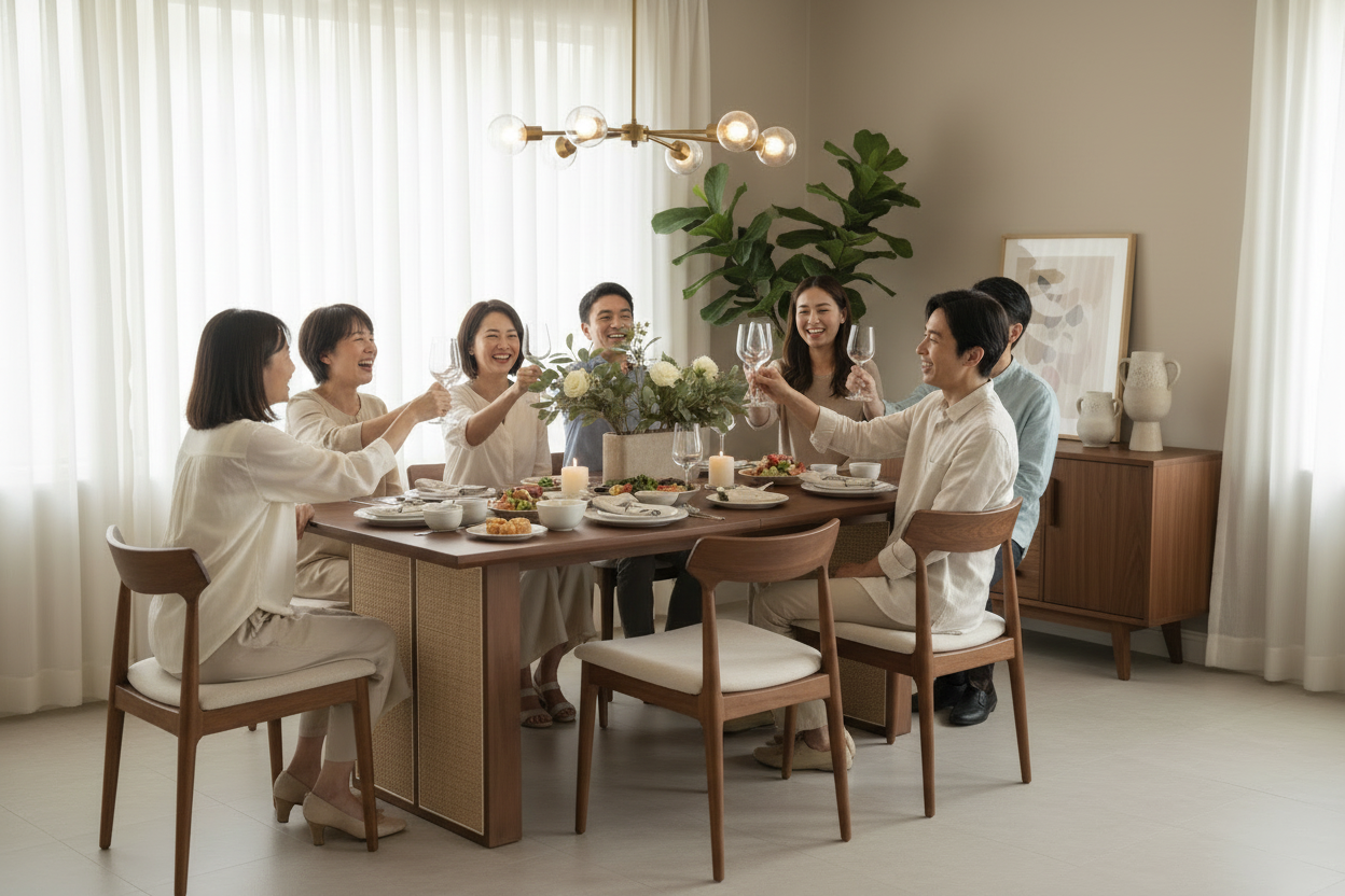 Full Dining Table - All Seats Filled