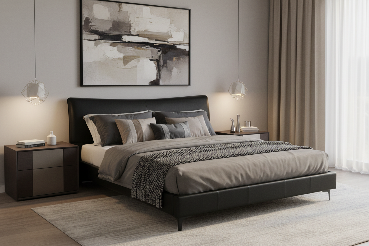 Masakini Leather Bed Frame