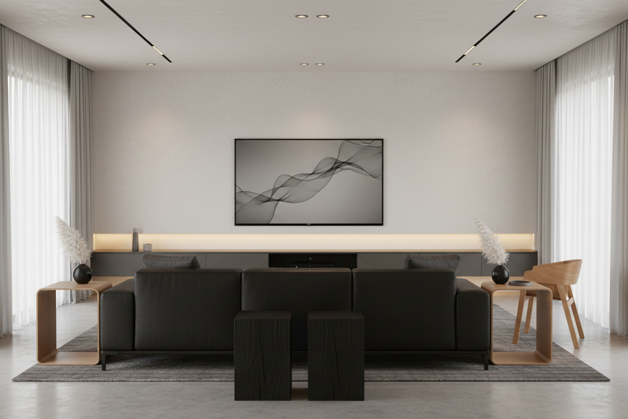 Modern Minimalist Entertainment Area