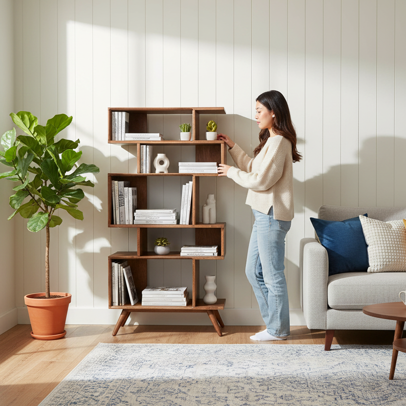 NORDIC BOOK RACK in living room