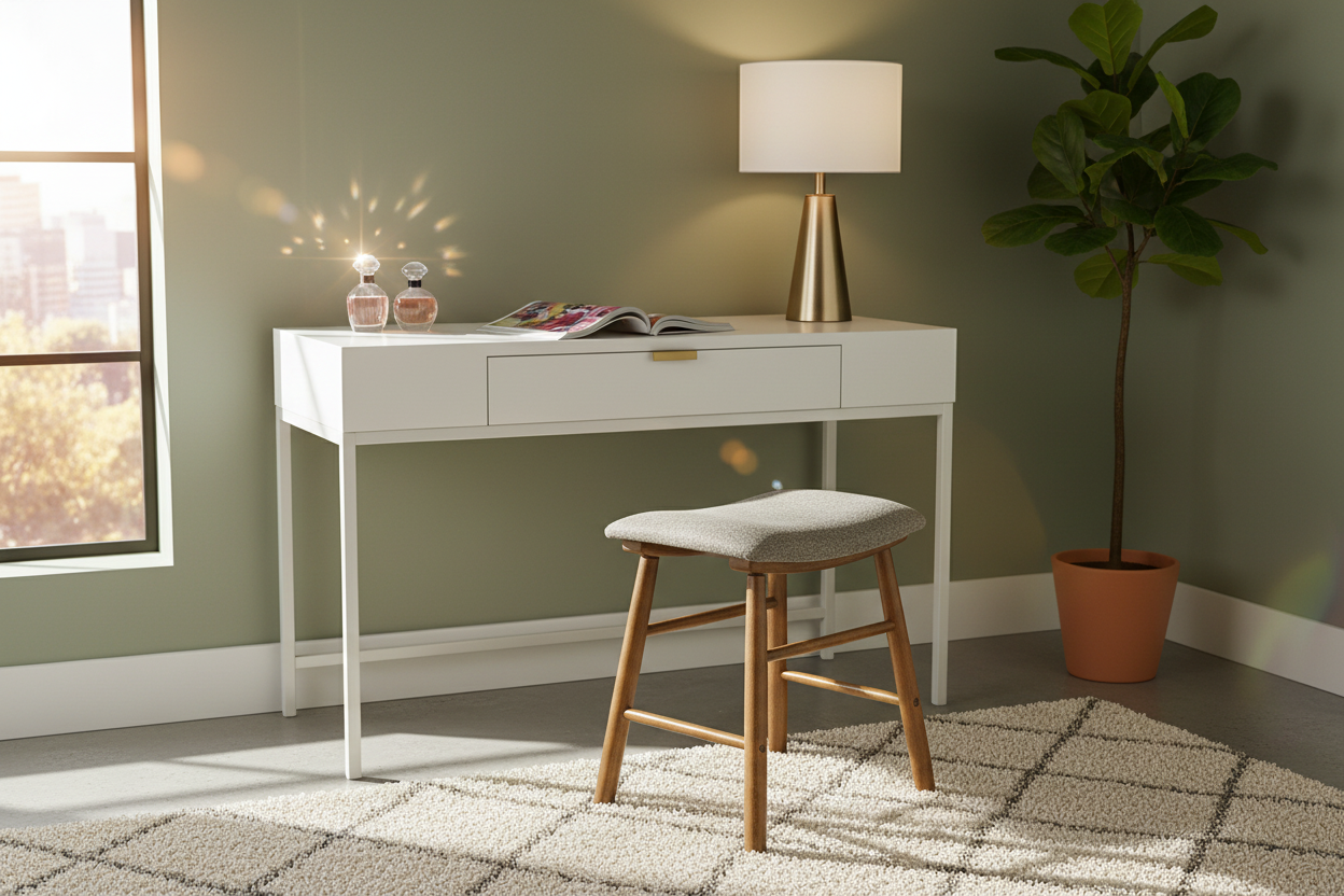 Nordic Stool Bedroom Corner