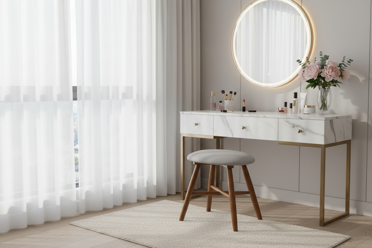 Nordic Stool Vanity Scene