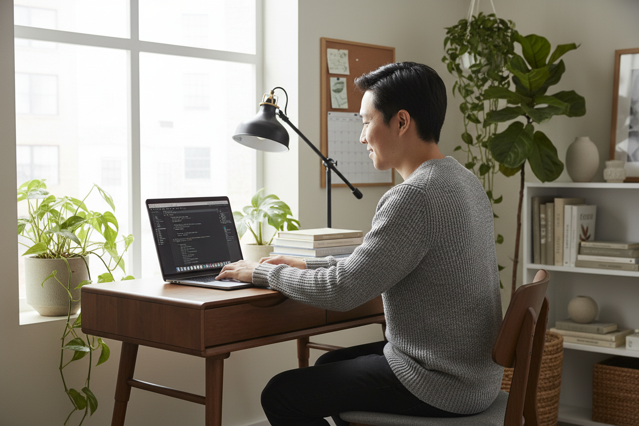 Nordic study table workspace