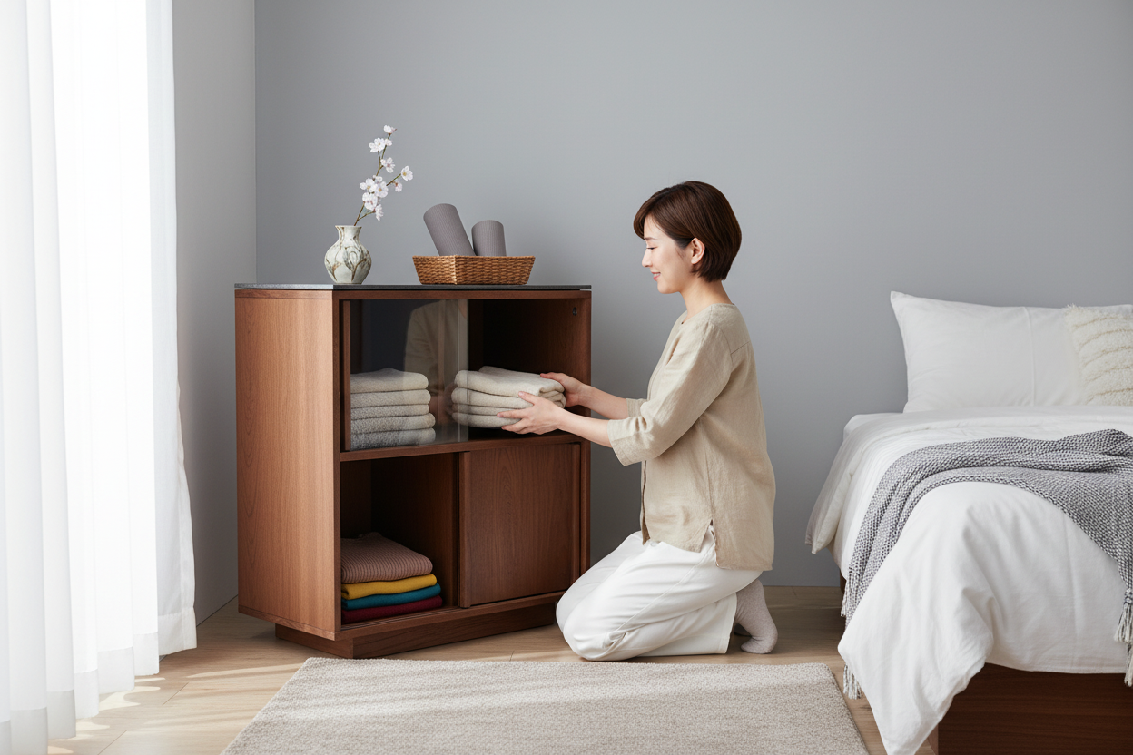 Organizing bedroom cabinet
