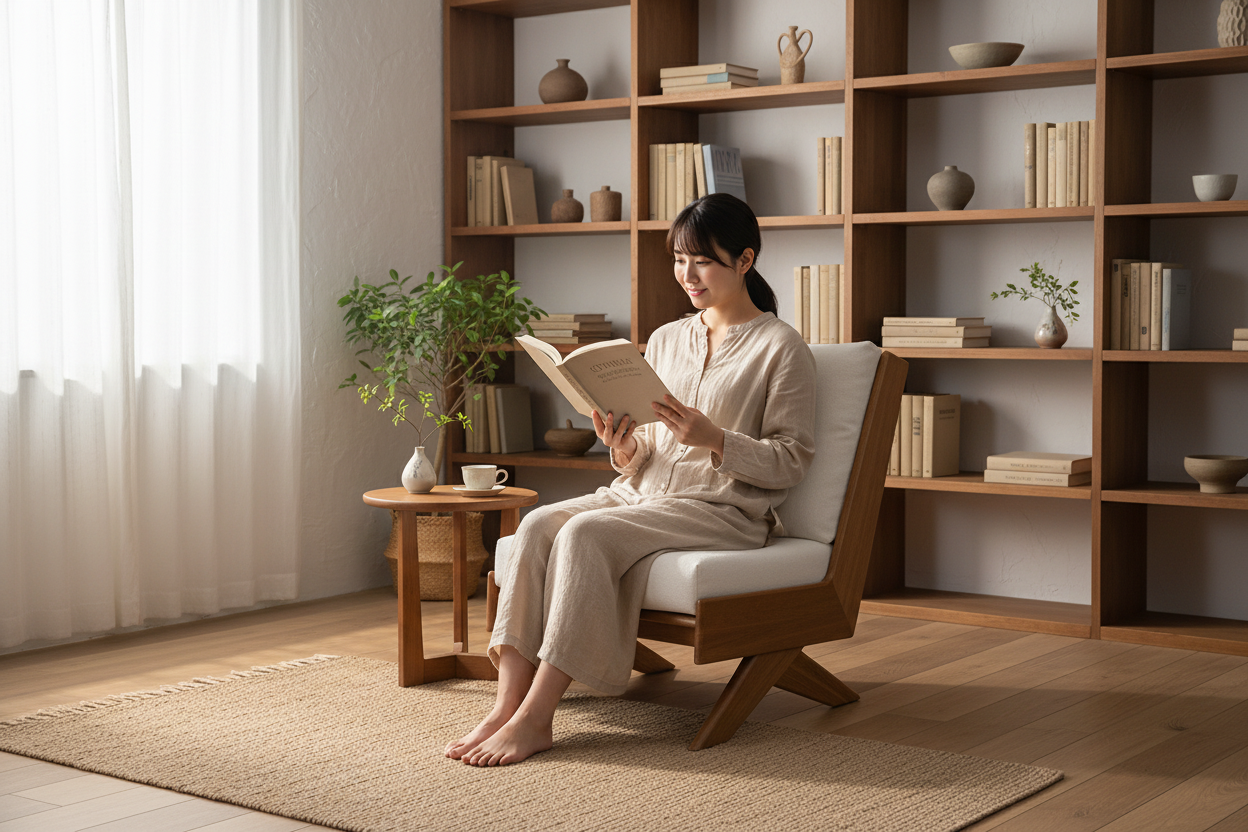 Proper sitting on Wabi Sabi sofa