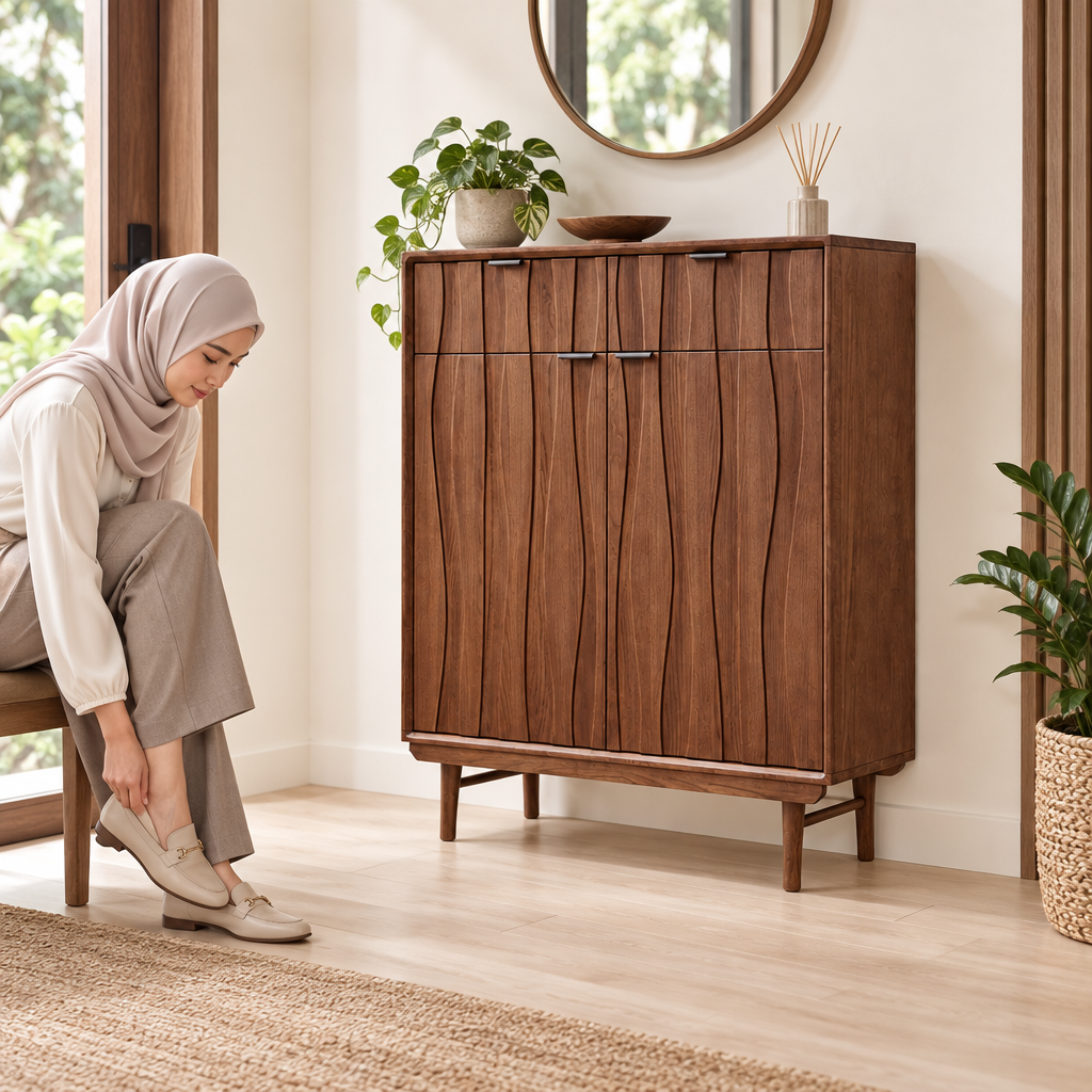 Square lifestyle image of the AFRAIN MK 1013-1 shoe rack