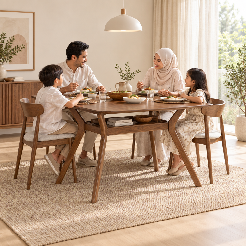 Square lifestyle image of the Nordic Dining Table FJ 1585