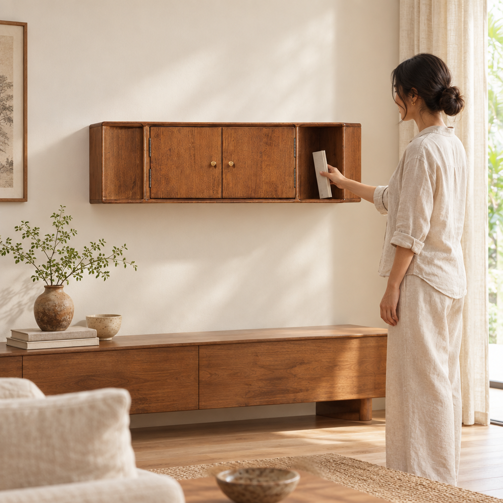 Square lifestyle image of the Wabi Sabi MS 1235 wall-mounted rack
