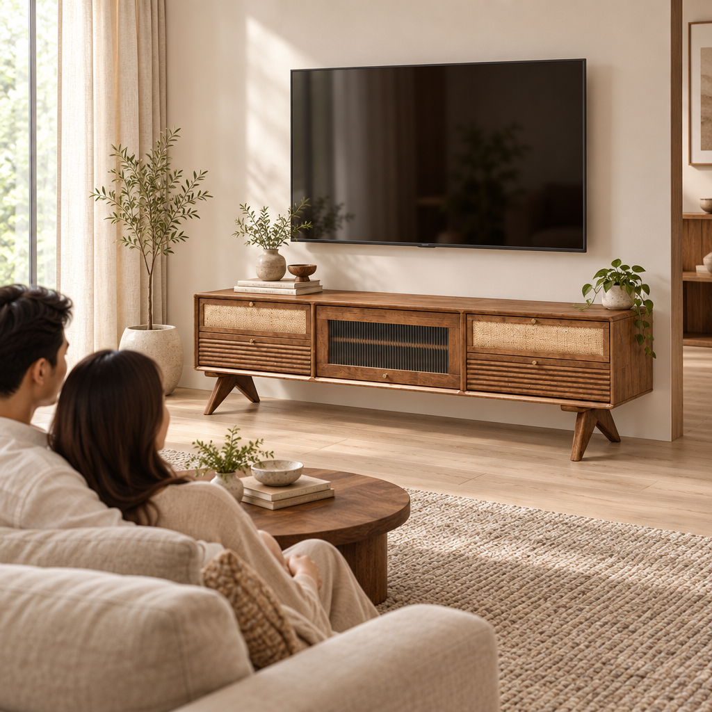 Square lifestyle image of the Wabi Sabi TV cabinet