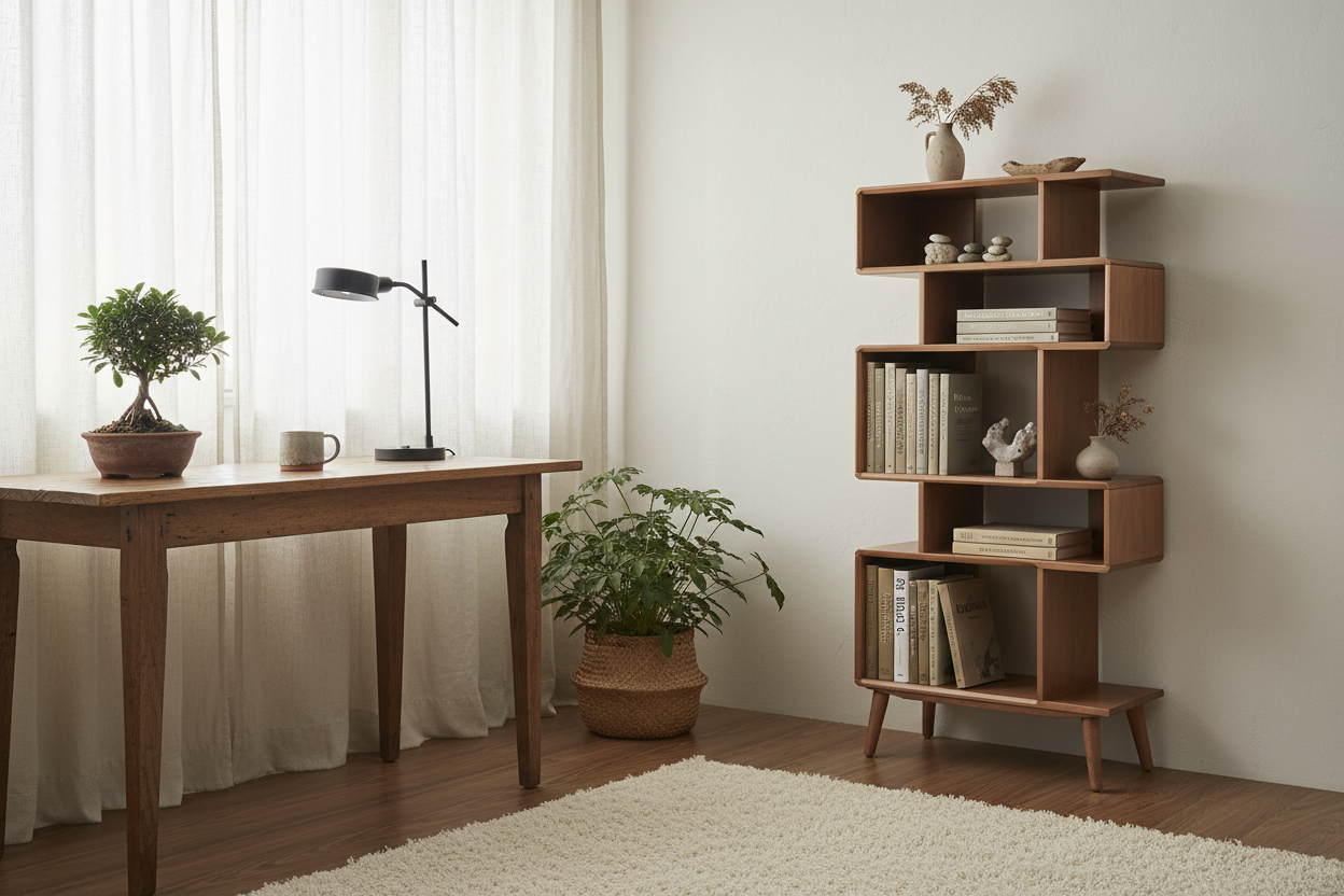Wabi Sabi Book Rack Study