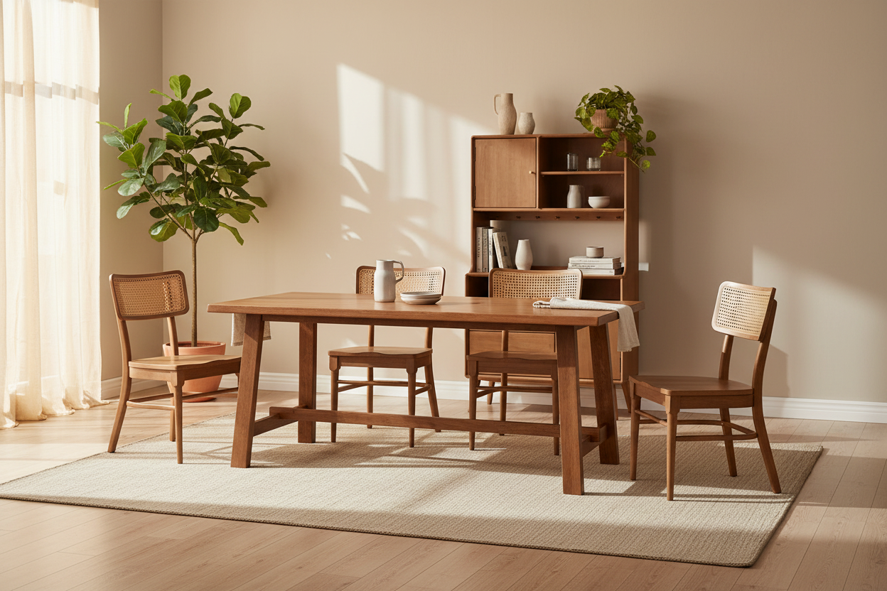 Warm Homely Furniture Hero Banner with Four Chairs